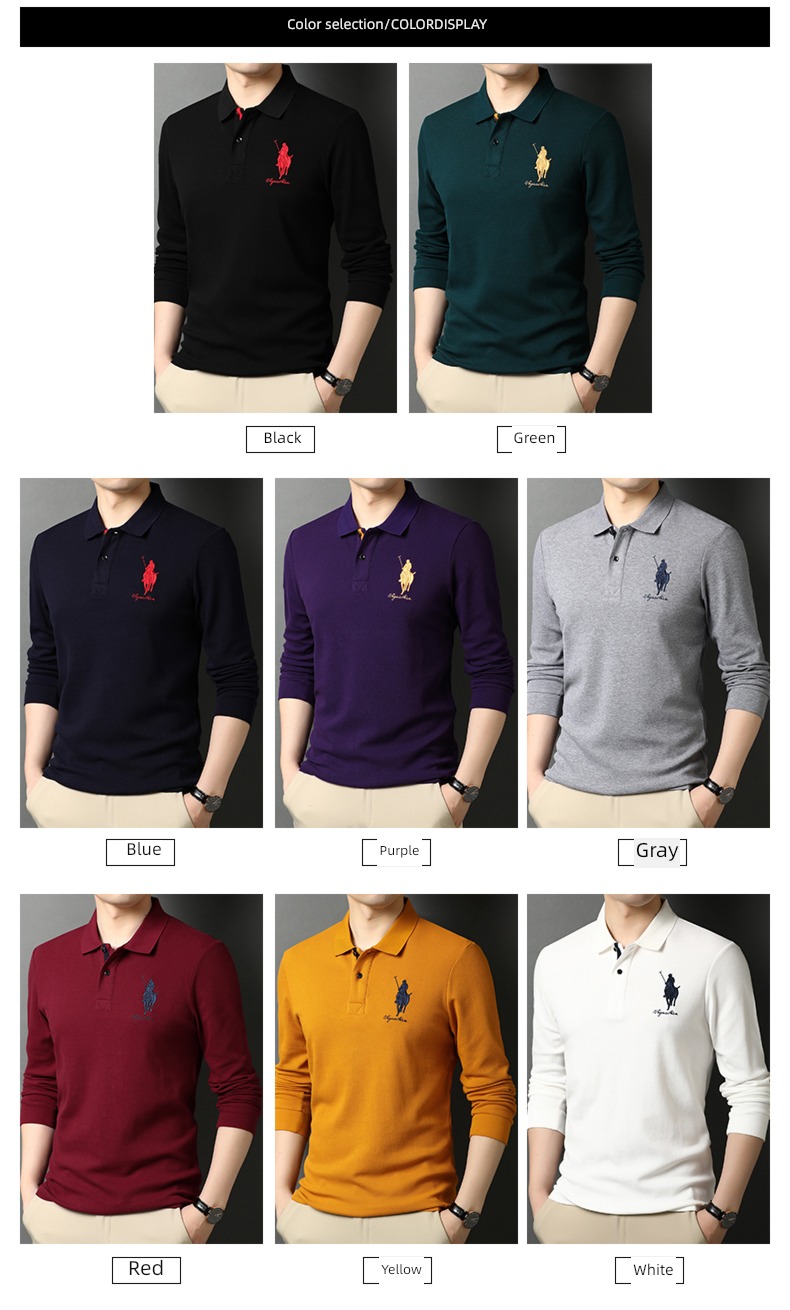 golf Collar Long sleeve Body shirt man T-shirt