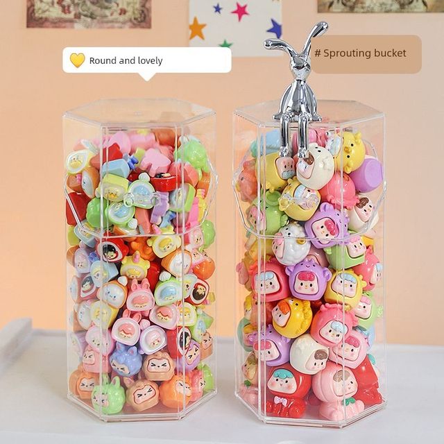 Cute storage display box Pop Mart greedy baby cloud jar dustproof blind box storage shelf high appearance