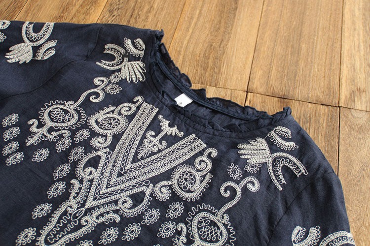 Last order discount Clearance shirt flax jacket Embroidery