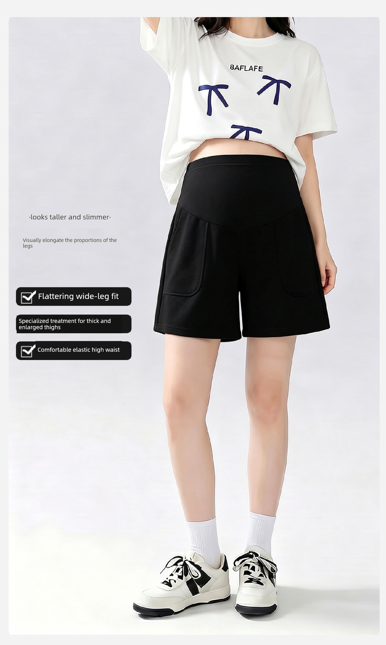 Jq Jingqi Maternity Shorts for Summer 2026 New Thin Style Five-Point Pants, Non-Tightening on the Belly during Pregnancy, Maternity Wear — 8