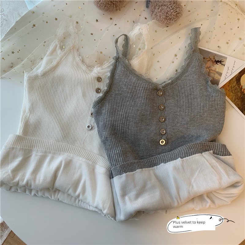 Big size Fat mm Lace knitting Undershirt camisole vest