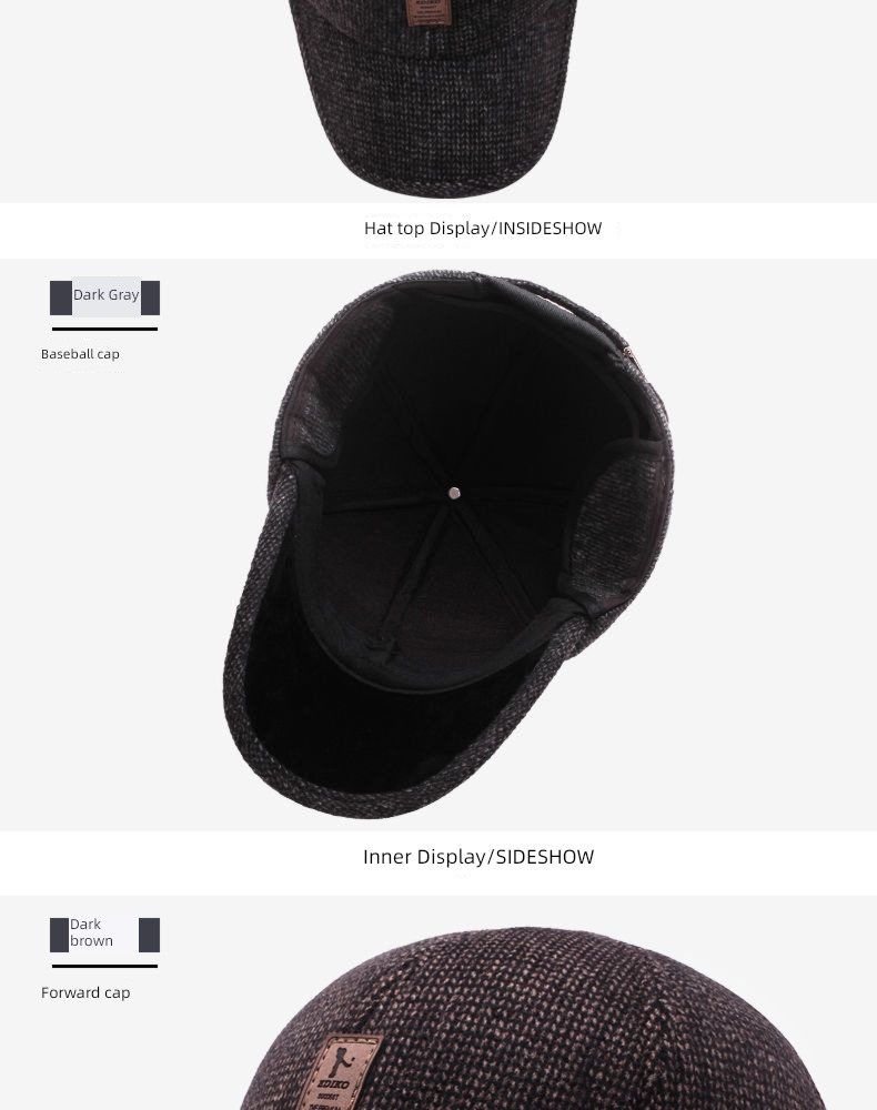 man Autumn and winter dad old man Cold proof Ear protection Hat