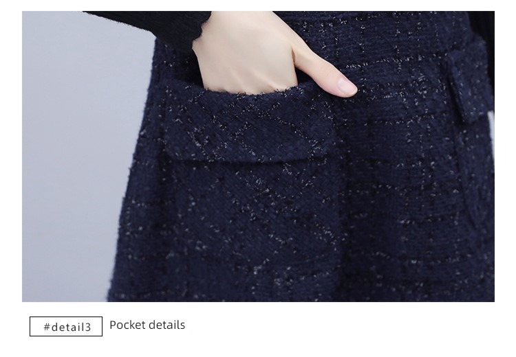 Woolen cloth female Medium length match overcoat Two piece suit straps