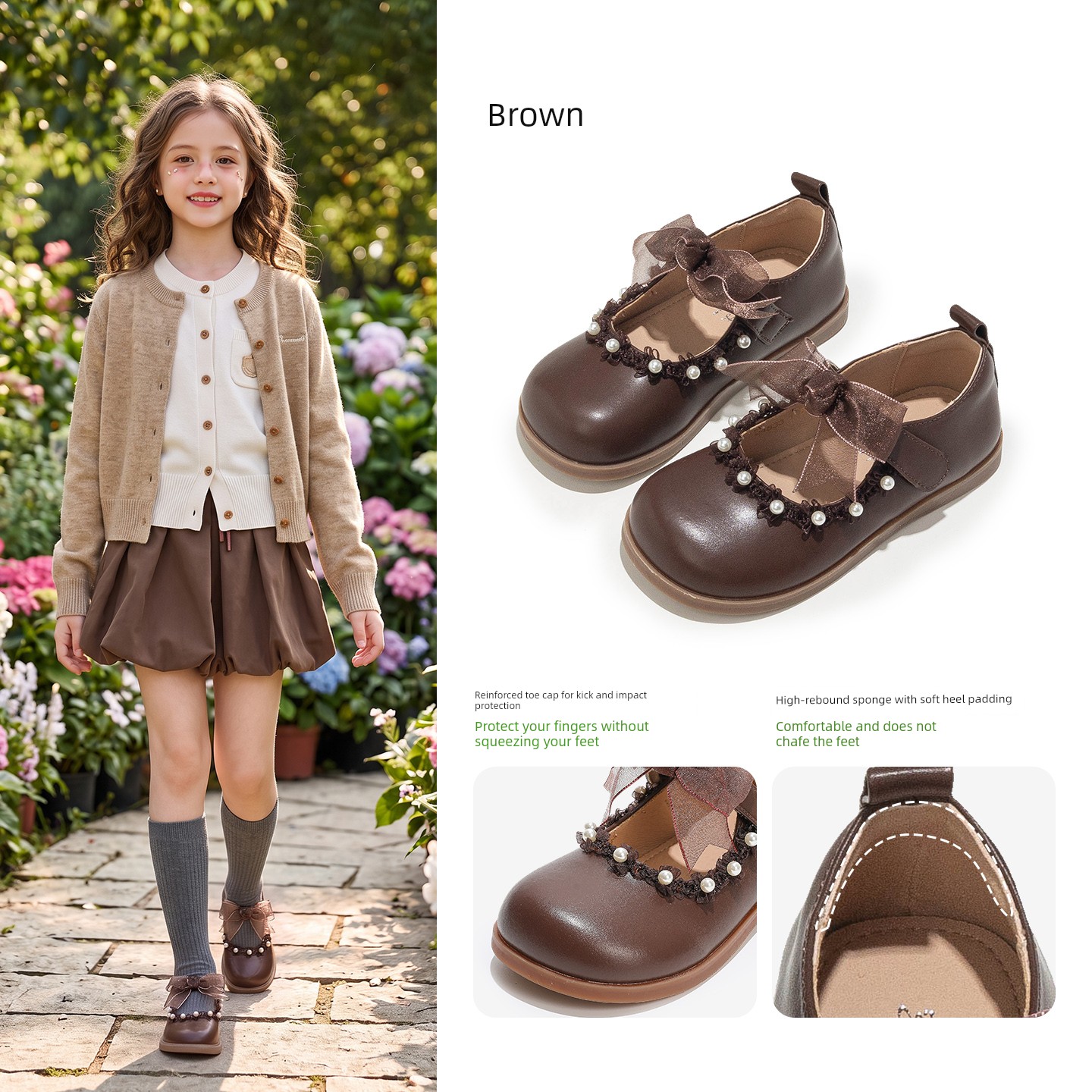 White Kids Soft Bottom Women's Baby Fall and Winter Princess Shoes — 2