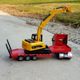 1 50 semi-trailer flatbed trailer alloy transport truck model forklift excavator road roller collection ornament toys