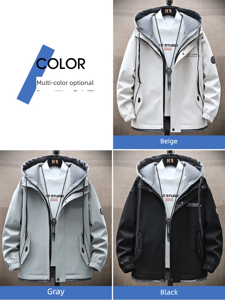 Hooded Spring and Autumn easy Mountaineering camping Fake two