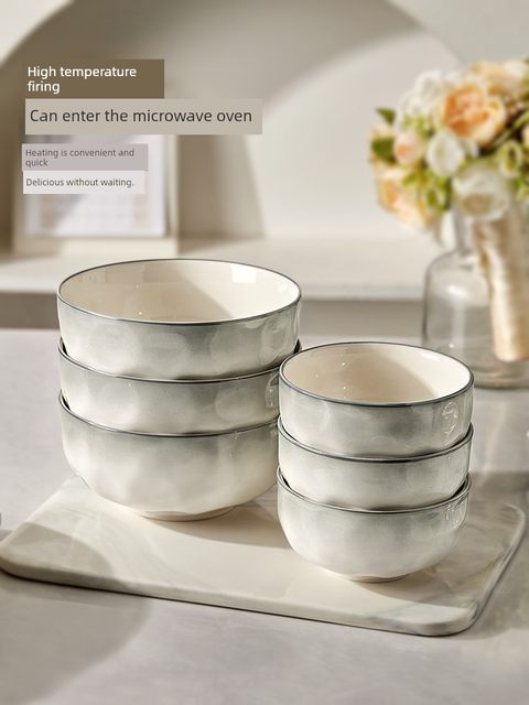 Ink colored underglaze colored ceramic rice bowl for household use 2024 new rice bowl with good looking small bowl plate tableware set