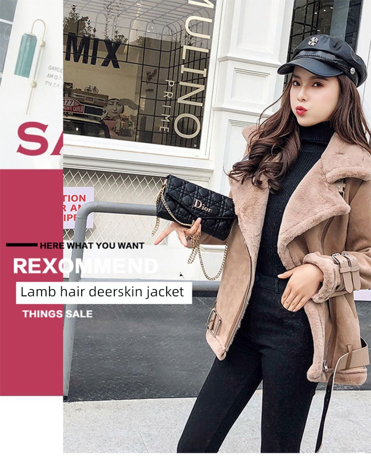loose coat female thickening Versatile have cash less than that is registered in the accounts Locomotive clothes Suede