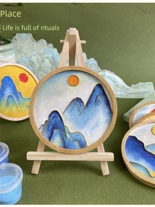 Cloisonné Coasters as Souvenirs, Thousand-Mile Landscape Filigree Enamel Painting DIY Materials, Dragon Boat Festival T