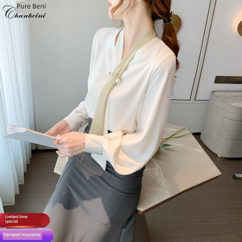Early autumn jacket Advanced sense French Chiffon shirt