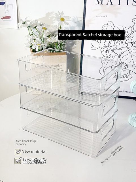 Desktop storage box Acrylic cosmetics transparent basket Dormitory mask drawer Organizing box Snack grocery storage rack