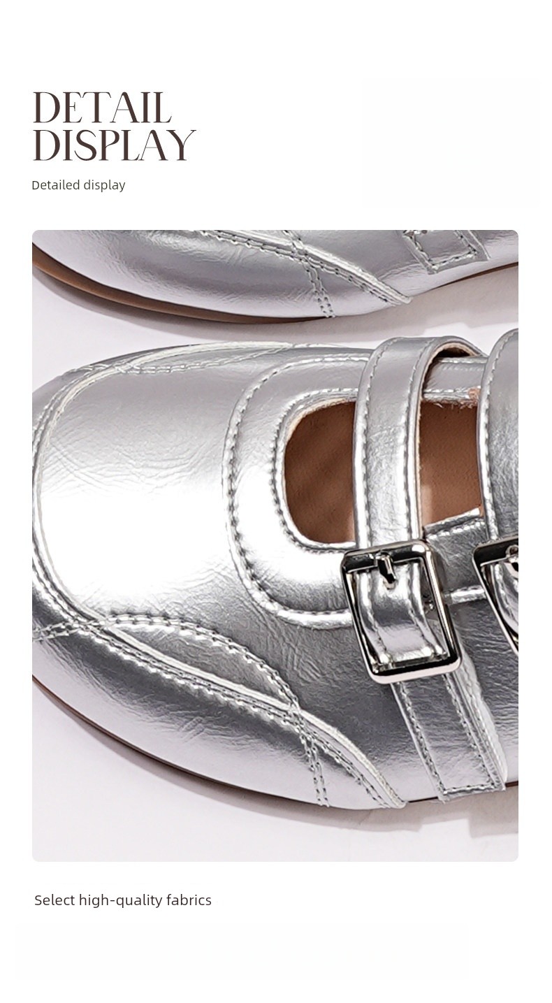 Zhuoshini Princess Shoes Girls' Leather Shoes Autumn New Children's Shoes Soft Sole Silver Mary Jane Little Girls' Single Shoes — 3