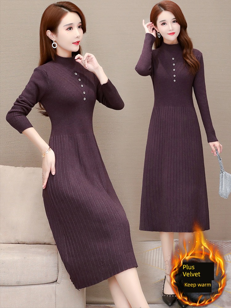 Autumn and winter Plush thickening Inner lap knitting Lay a foundation overcoat