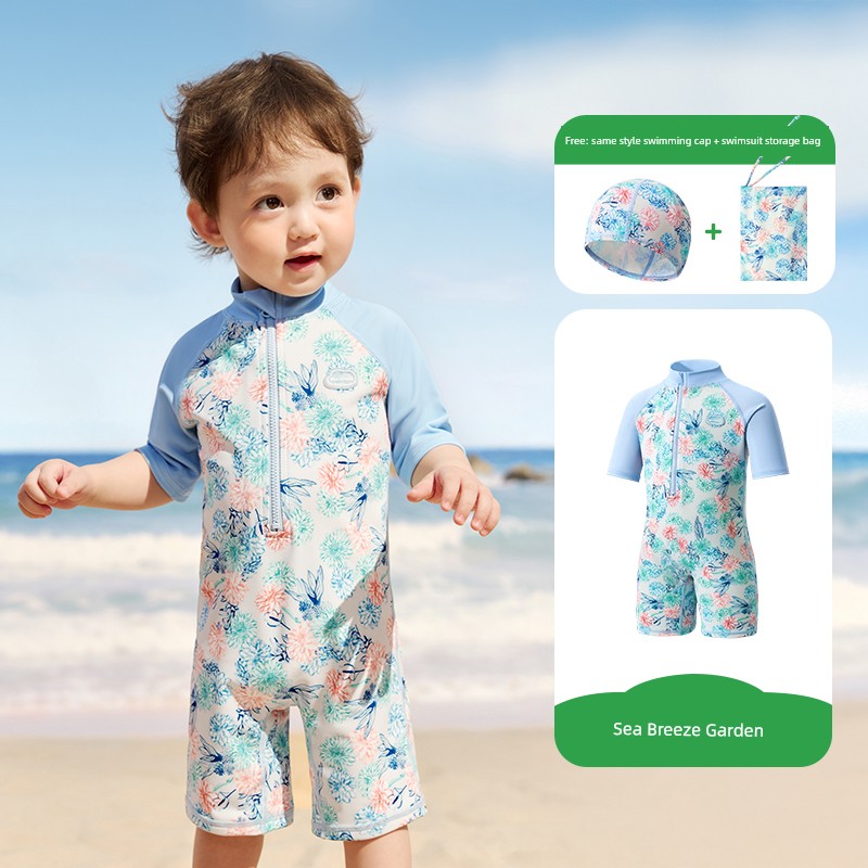 Kk Tree Children's Swimwear Boys Girls Sun Protection Baby Swimwear Toddler Two-Piece One-Piece Swimsuit Infant New Summer Model — 2
