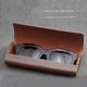 Crazy Horse leather Japanese retro handmade glasses box portable anti-pressure storage box men's myopia glasses sunglasses sunglasses box