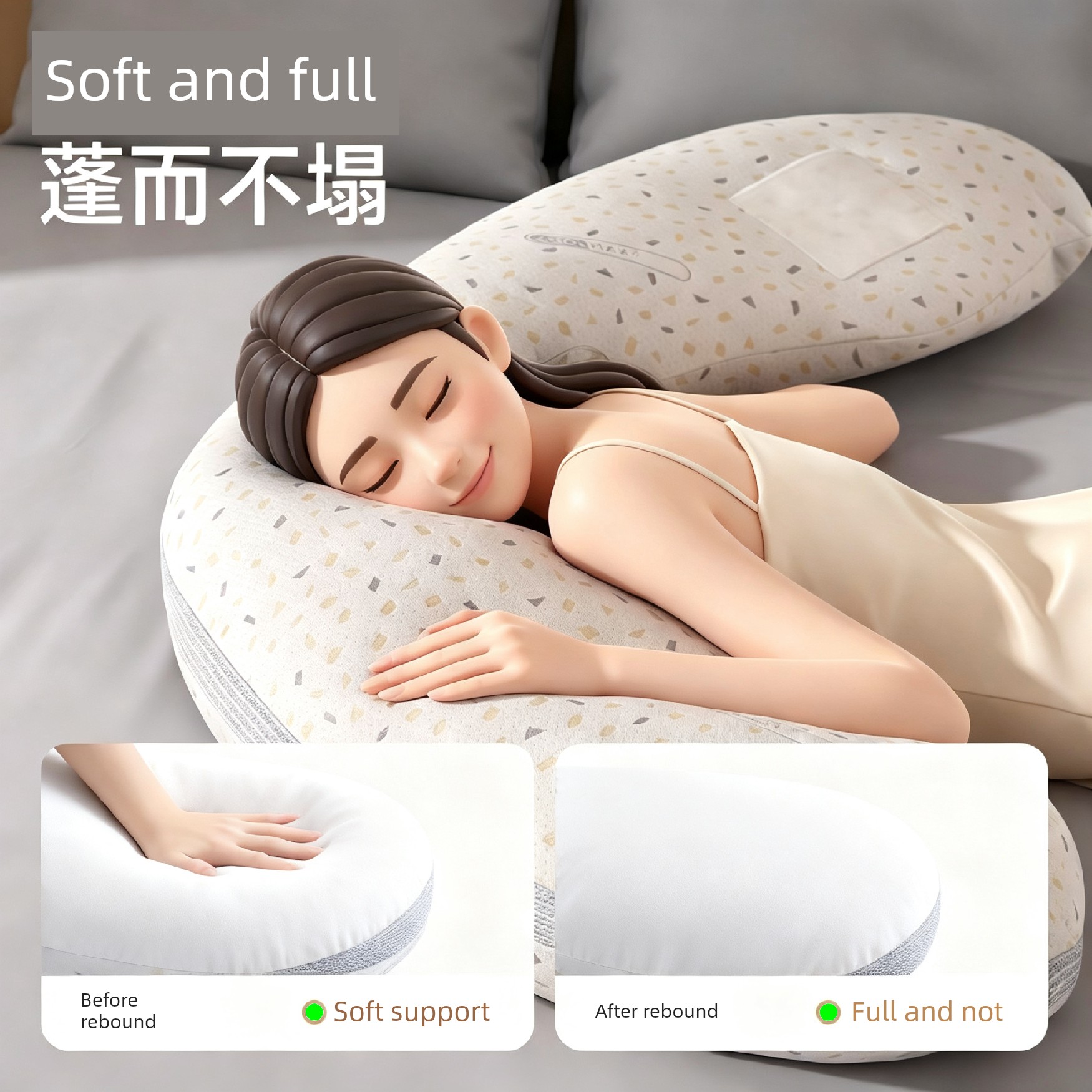 Invebaby Pregnancy Pillow for Waist Support, Side Sleeping, and Belly Support, Special Pillow for Sleeping during Pregnancy, Gift — 4