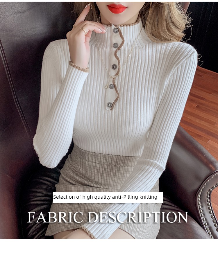 Half high collar Long sleeve jacket Korean fashion Sweater
