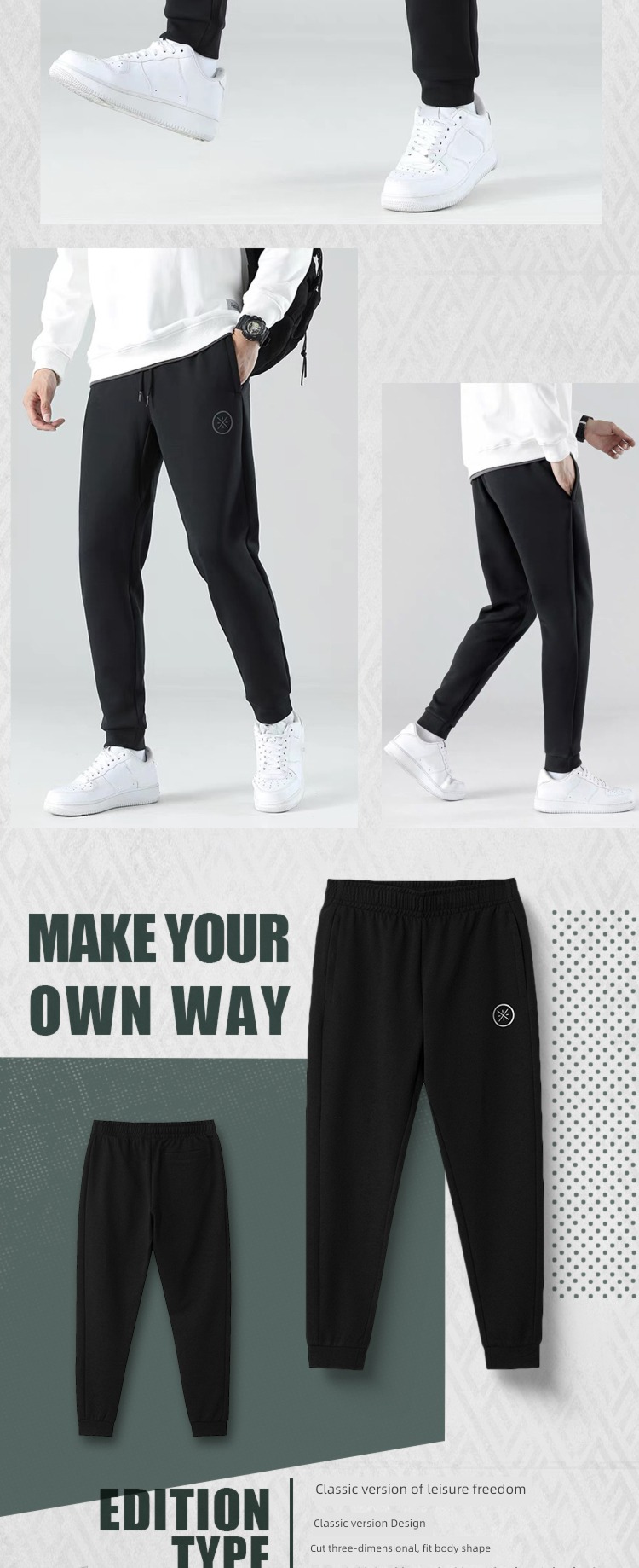 male Wade Khmer Windbreak Autumn style easy Sports pants