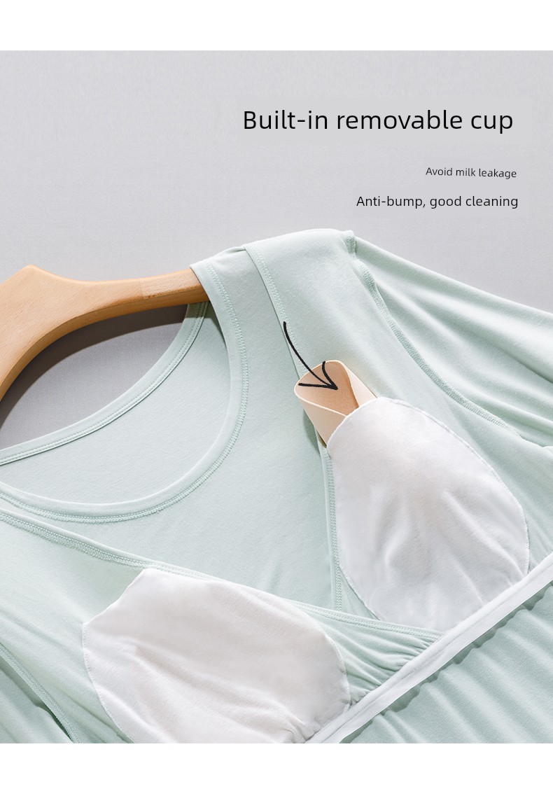 Maternity Modal Summer with Chest Pad Short Sleeve T-Shirt — 11