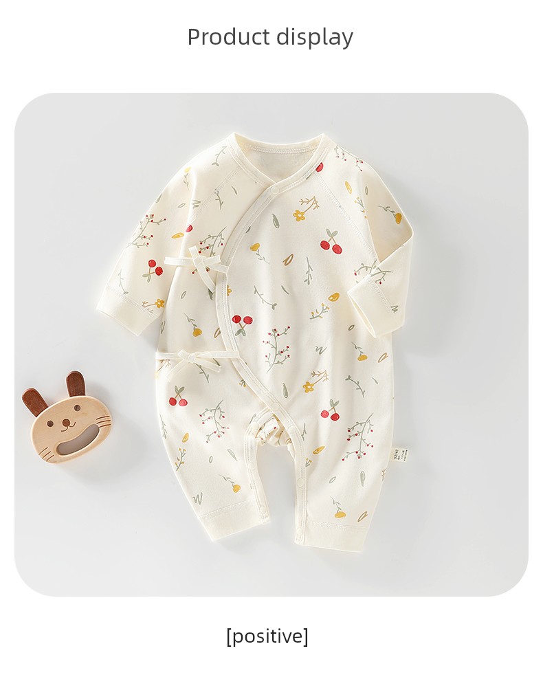 Jq Jingqi Baby Romper Autumn Pure Cotton Newborn Clothes Butterfly Jumpsuit Home Monk-Style Outfit — 18