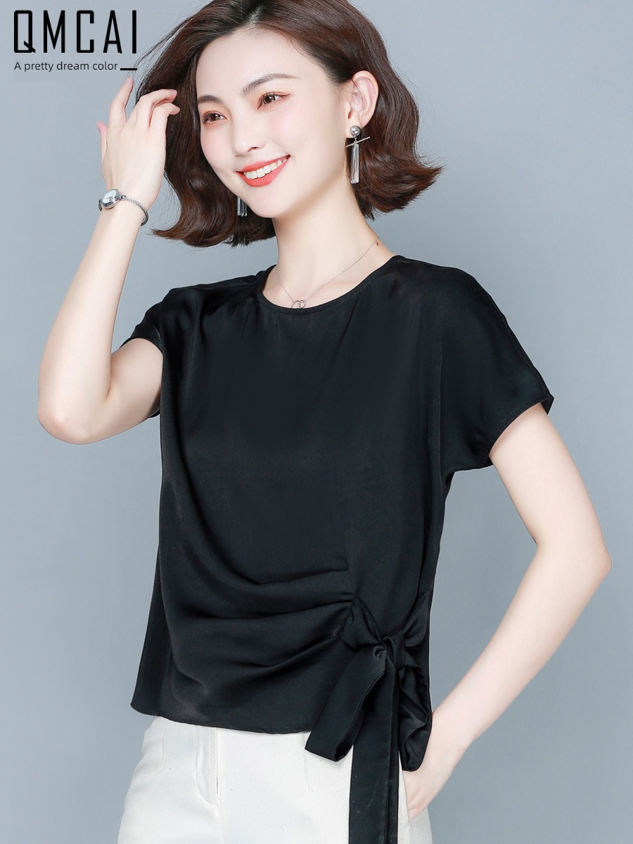 Short sleeve T-shirt easy match Wide leg pants jacket Chiffon shirt