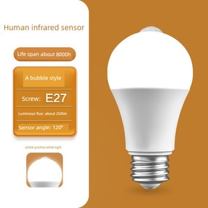 Sensor Light Bulb Led Sound-Activated Light Bulb Corridor Sound and Light Control Human Body Sensing Lighting 3W5W7We27 