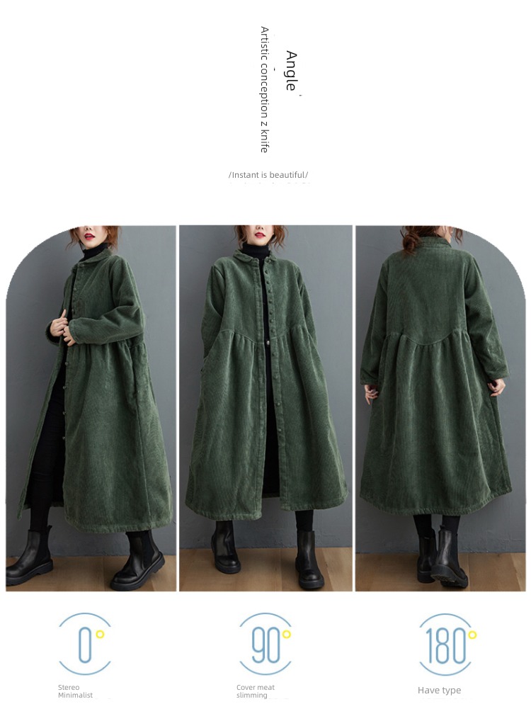corduroy thickening easy leisure time Cardigan loose coat Windbreaker