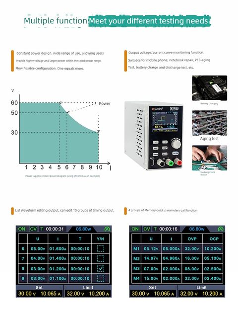 OWON programmable DC power supply SPE voltage-regulated adjustable 150W-500W maintenance switch power supply constant voltage constant current new