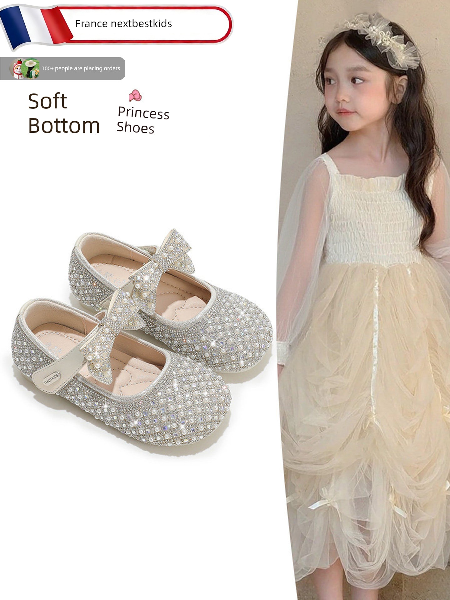 Girls' Exquisite Princess Shoes, Children's Crystal Shoes, 2026 New Spring and Autumn Versatile Small Leather Shoes, Girls' Single Shoes