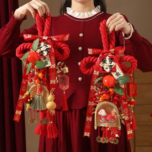 Red Chinese Knot Large Pendant 2026 New Model Housewarming Decoration with the Character'福' for Entrance Door Hanging