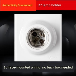 Bull Brand Surface-Mounted E27 Screw Base Lamp Holder, 86 Type Led Bulb Screw Socket, Exposed Wiring Box Lamp Holder Soc