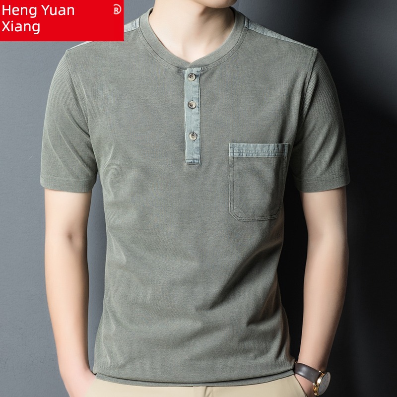 hyz  leisure time Real pocket Body Short sleeve T-shirt
