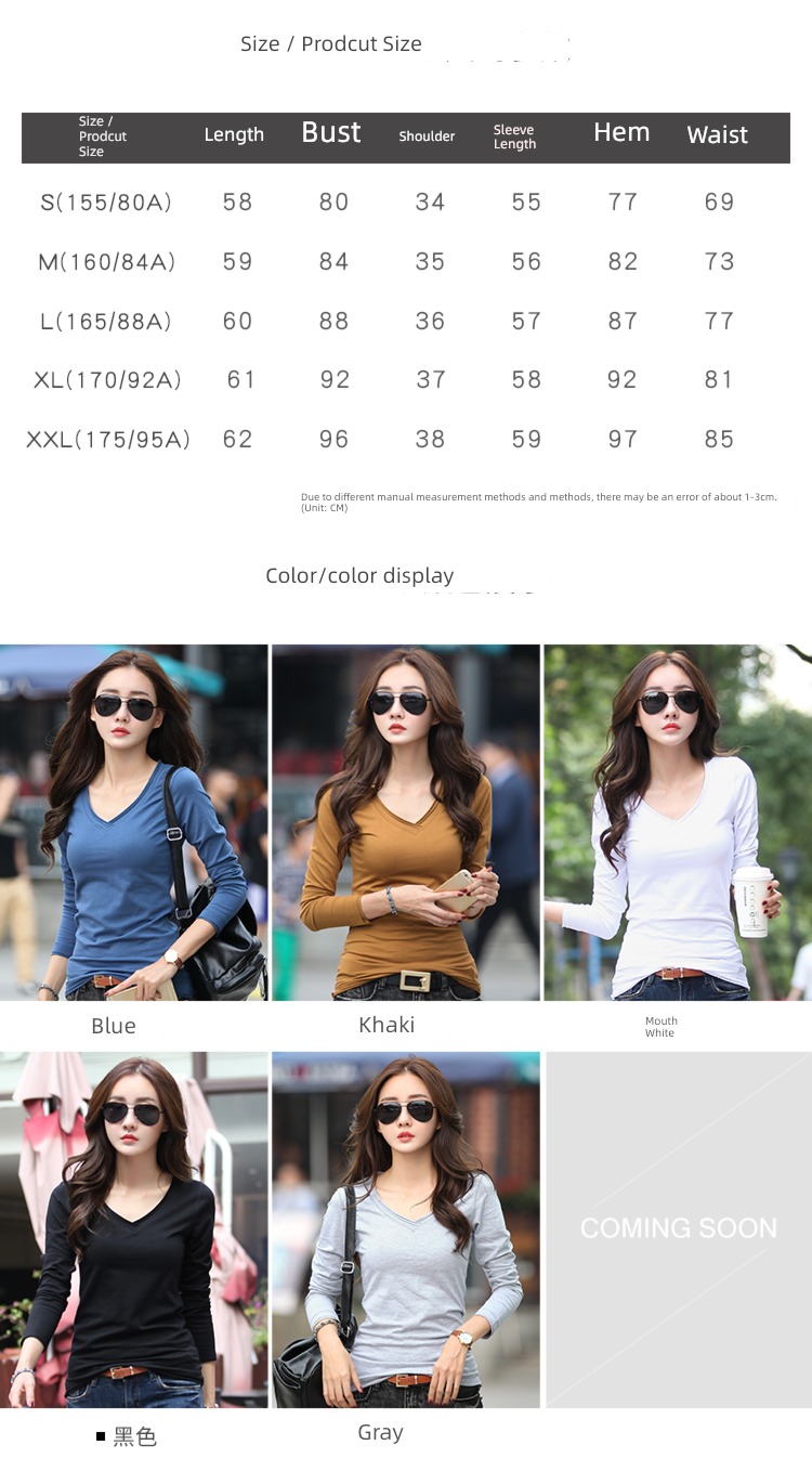 Autumn and winter Self-cultivation Pure black ma'am Long sleeve Undershirt