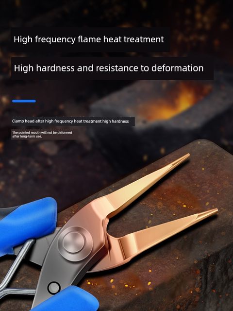 Mini handmade point-nosed pliers small stainless steel curved pliers small pliers round mouth jewelry pliers side cut jewelry tool