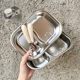 Food grade 316 stainless steel children's meal tray kindergarten home baby stainless steel meal tray anti-fall multi-grid lunch box