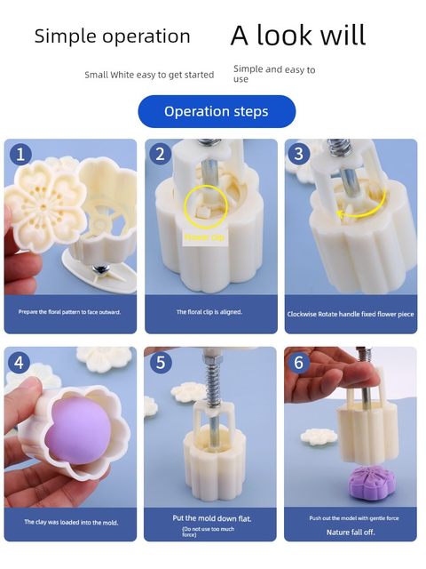 Stone plastic clay printing mold ultralight clay tool cherry blossom handprint abrasive tool new home hand pressing mooncake making