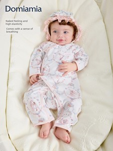 Domiamia Newborn Romper for Young Infants, Spring and Summer Clothing for Boys and Girls, Thin Style Baby Clothes for Fu