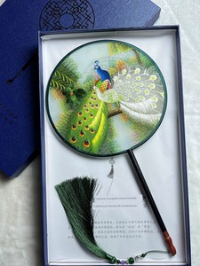 Suzhou Handmade Double-Sided Embroidered Vintage Round Fan, Ancient Style Hanfu Dance Fan, Traditional Chinese Style Lon