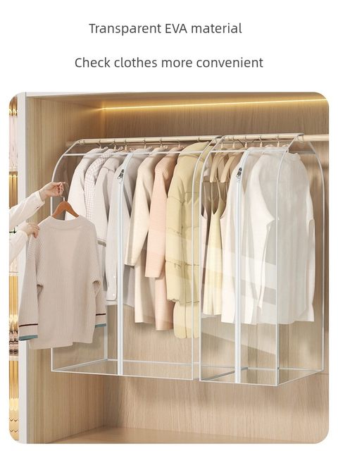 Clothes dustproof cover hanging household coat down jacket suits dustproof clothes wardrobe clothes wardrobe clothes storage cover
