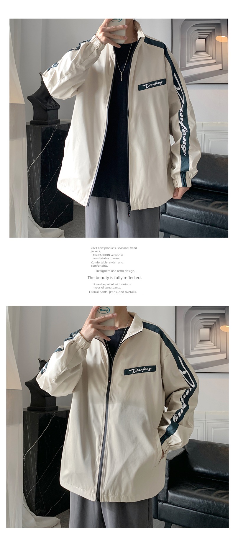 spring and autumn easy Plush thick schoolboy charge clothes loose coat
