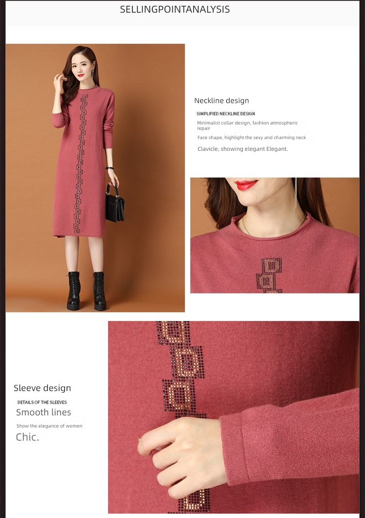 ma'am Autumn and winter thickening longuette knitting cardigan