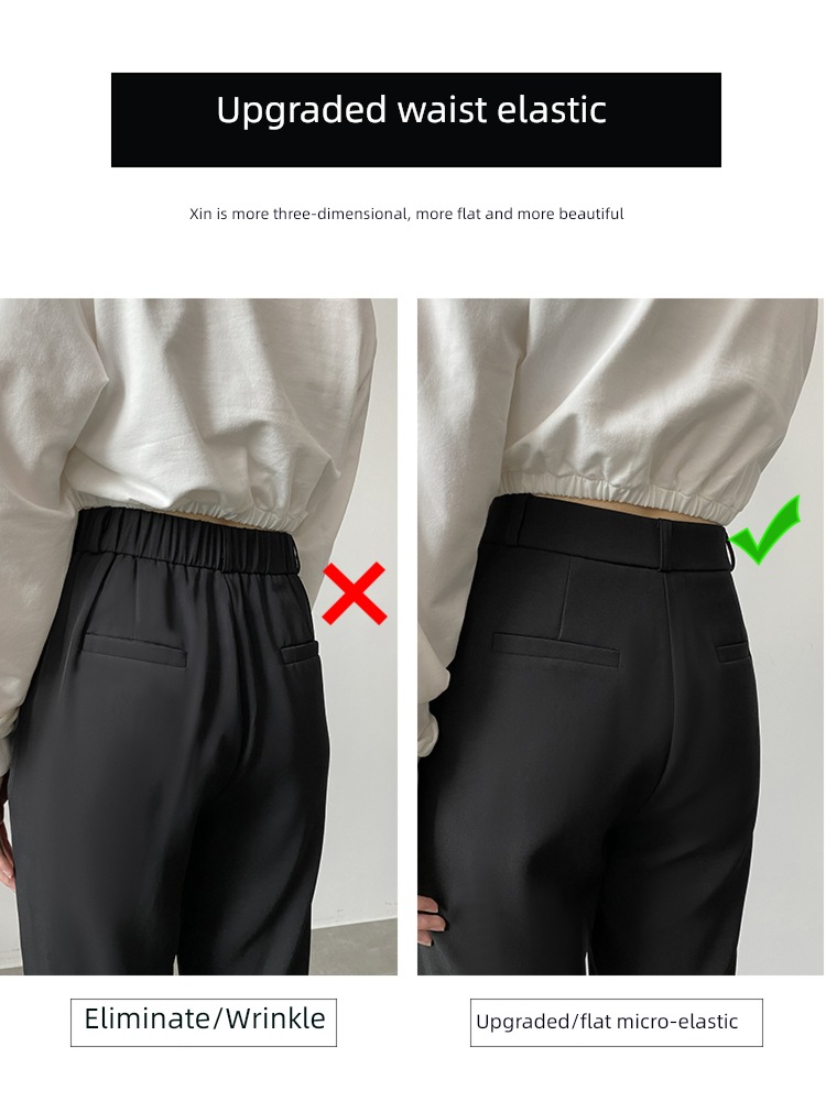 easy High waist Sagging feeling Mopping thickening Suit pants
