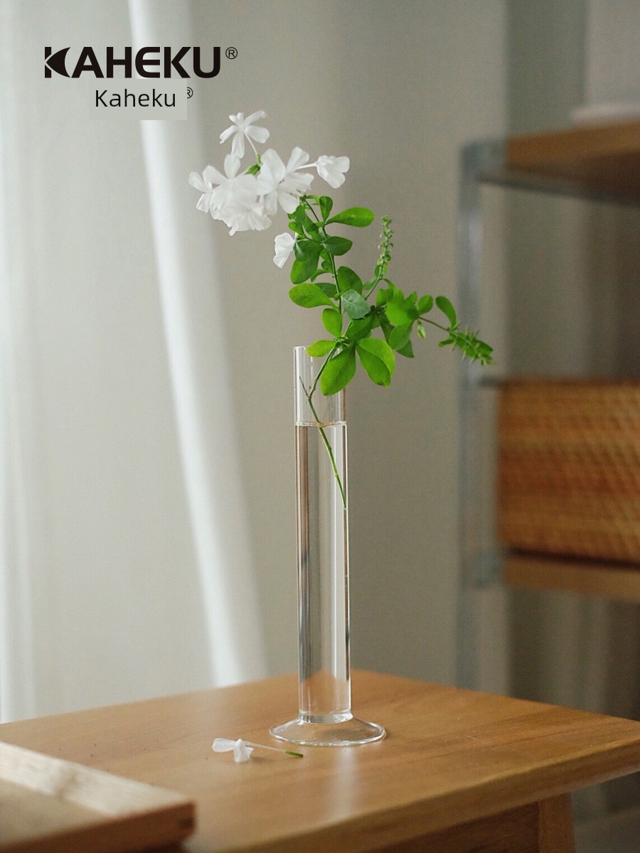 簡約現代風透明玻璃花瓶 單隻插花裝飾家居客廳臥室