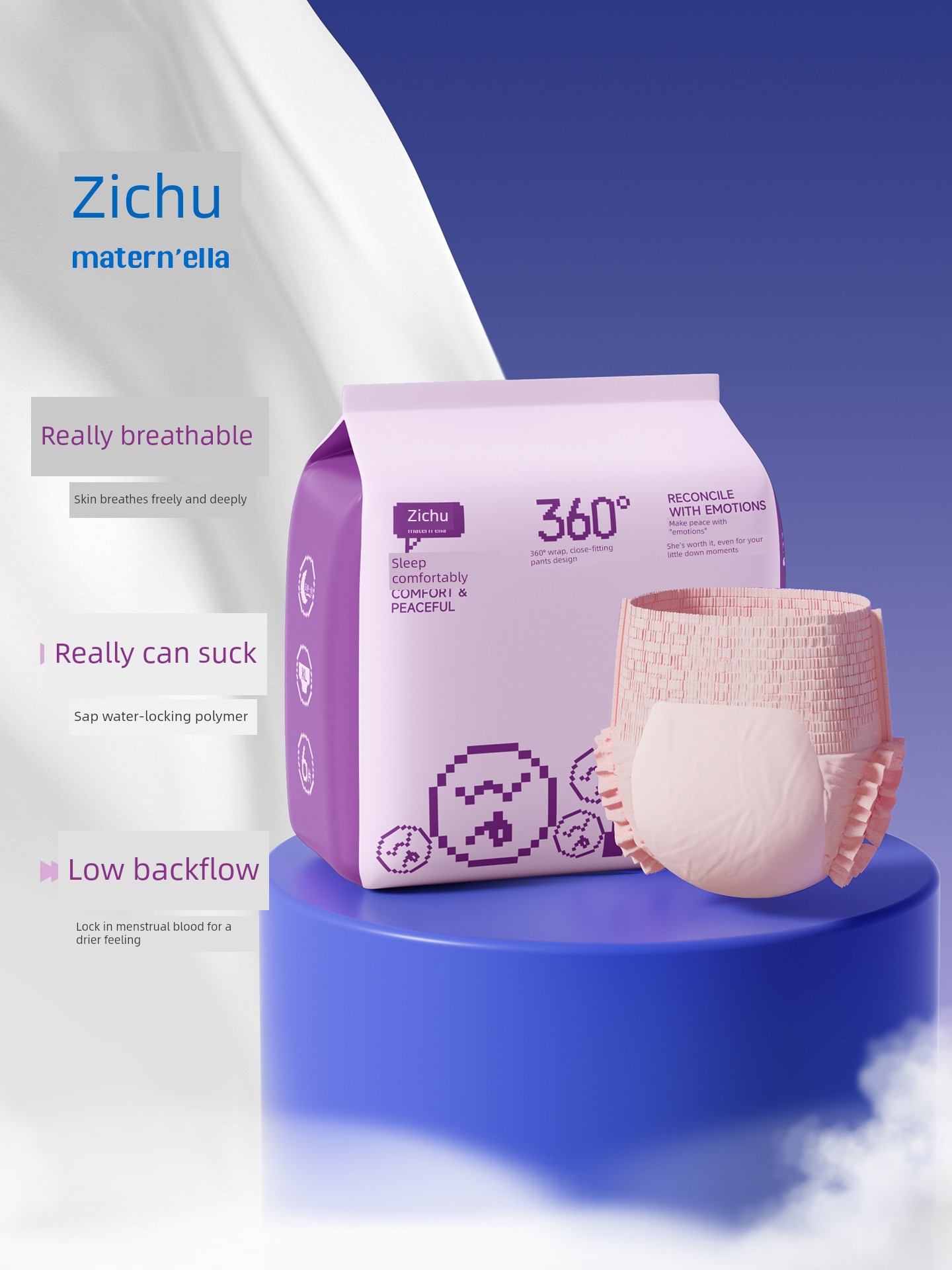 Zichu an Sleep Pants for Women, Leak-Proof Sanitary Napkin Pants for Menstrual Use, Postpartum Safety Pants, Pull-Up Sanitary Pants