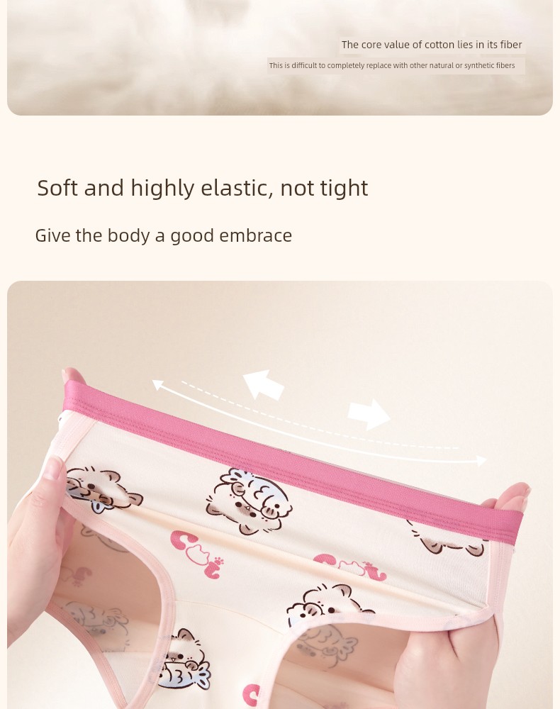 Girls' Underwear, Young Girls' Briefs, Children's Pure Cotton A-Class, for Developmental Period, Elementary School Students, 12-Year-Olds, Middle School — 15