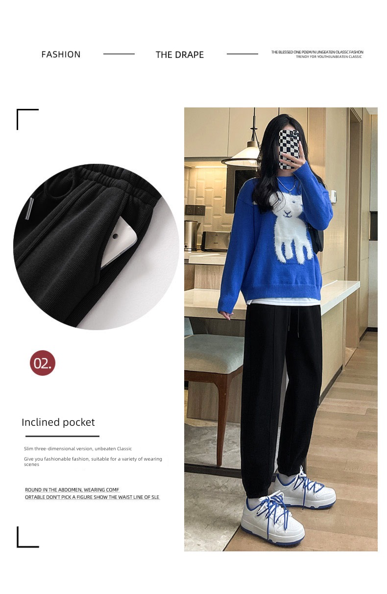 son Autumn and winter thickening keep warm leisure time Tie one's feet Guard Sports pants