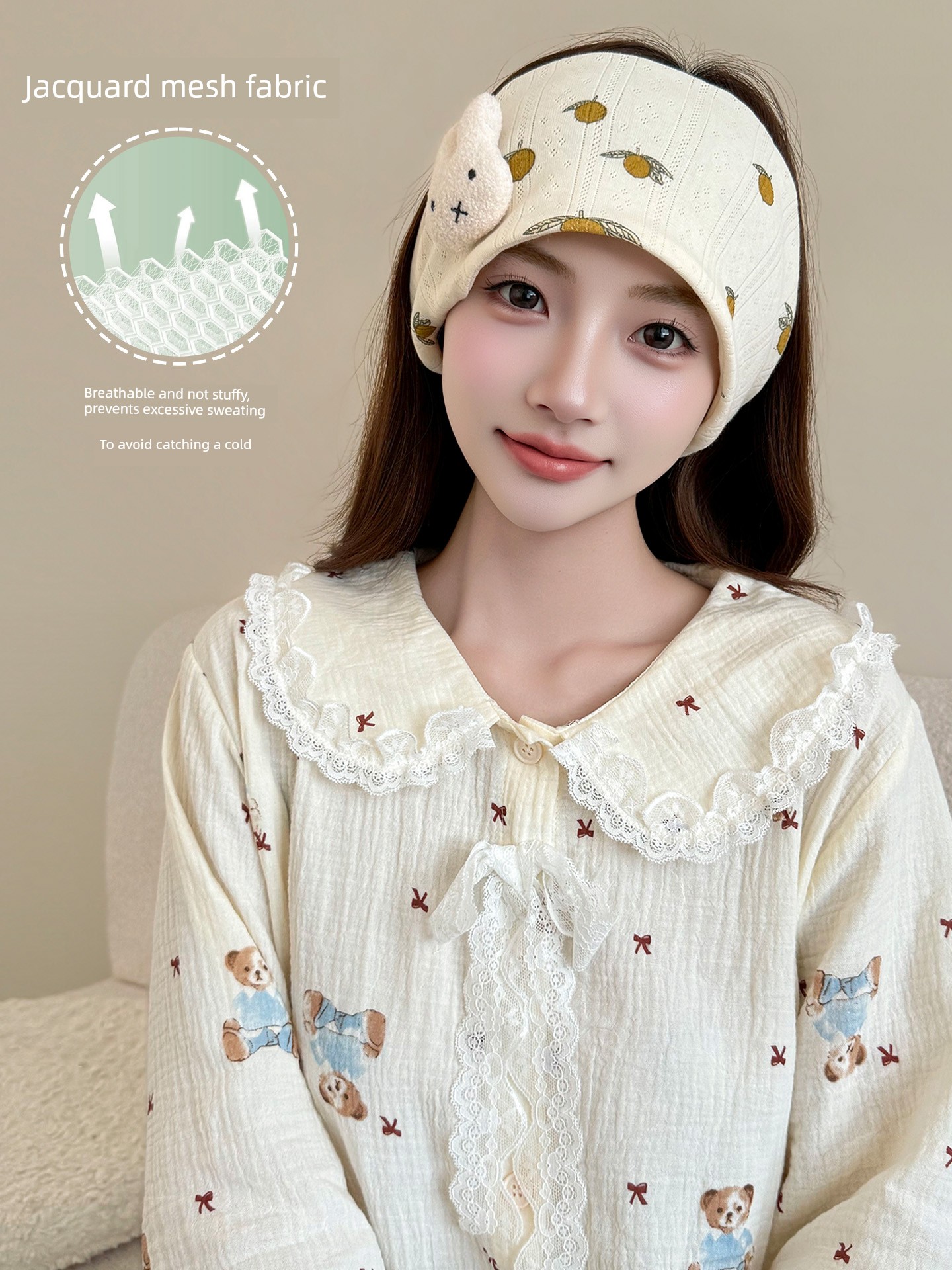 Jq Jingqi [Breathable] Summer Thin Cotton Maternity Hat Windproof and Warm Postpartum Headscarf Headband Maternity Hat — 2