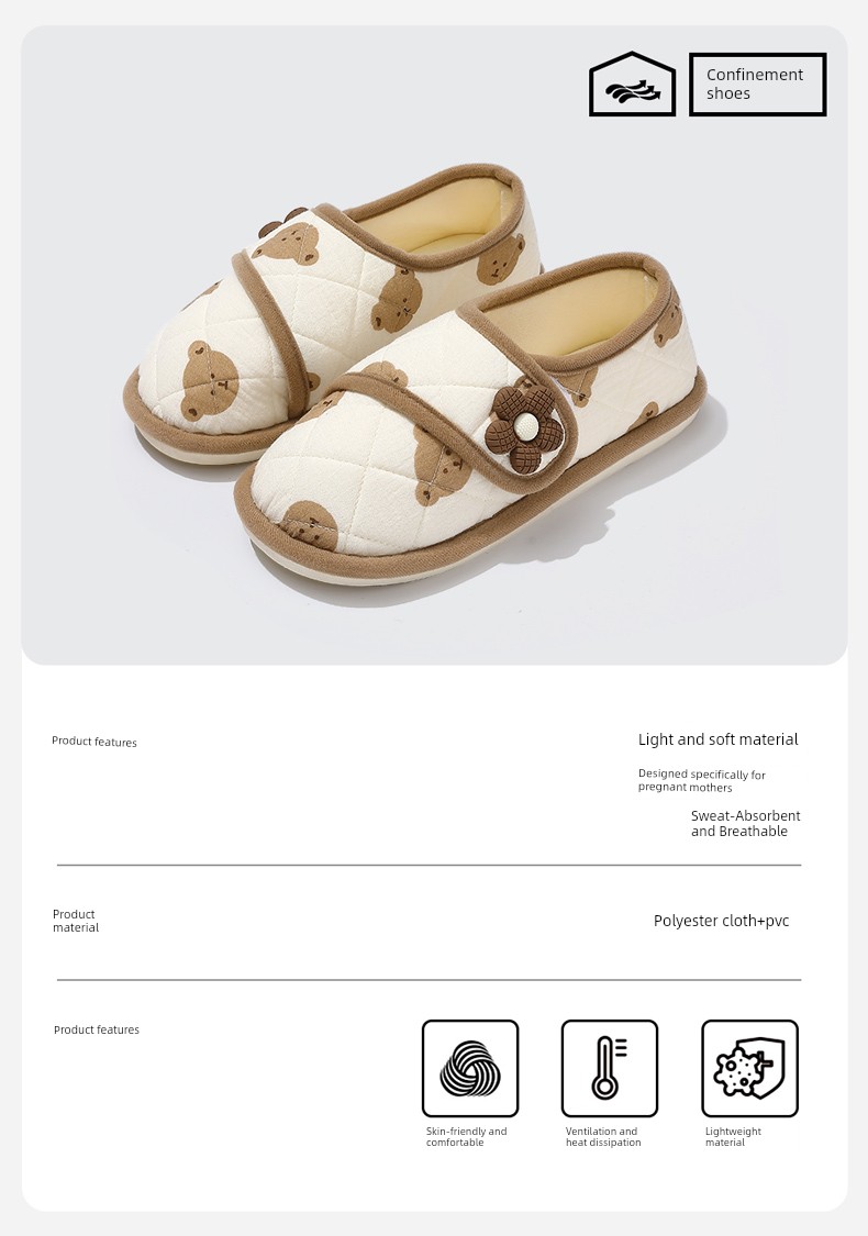 Maternity Shoes for Postpartum Women, Thin Style for Spring and Summer, Closed-Back, Soft Sole, Non-Slip, Thick-Soled Slippers for All Seasons — 2