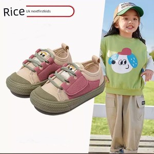 British Kidsren's Canvas Shoes for Girls 2026 New Style Soft-Soled Non-Slip Lightweight Non-Tiring Shoes for Kindergarte