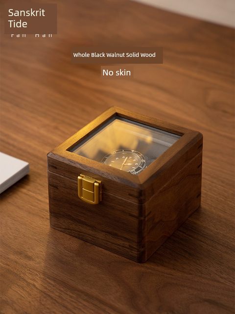 Fanhan solid wood watch storage box single household transparent display simple light luxury gift box mechanical watch watch box